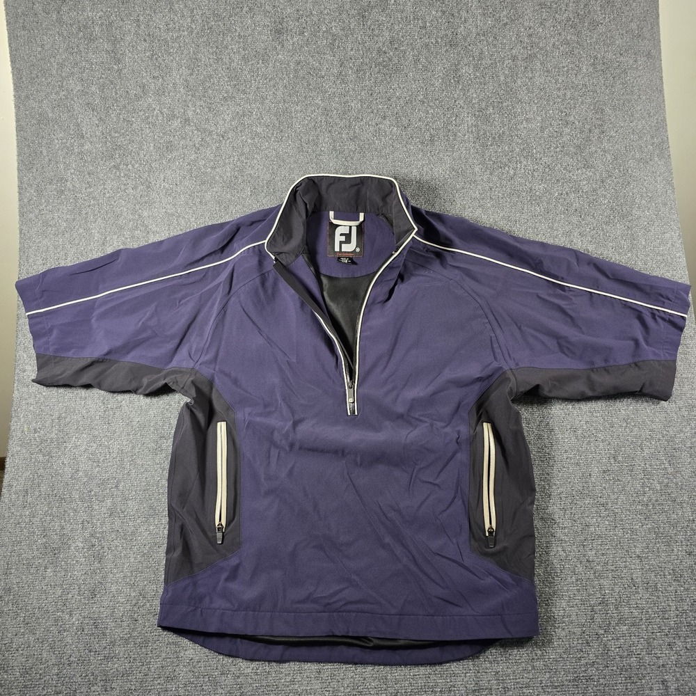 FootJoy Tour Collection Golf Rain Pullover Jacket Mens M Purple Short Sleeve